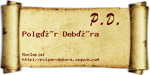 Polgár Debóra névjegykártya